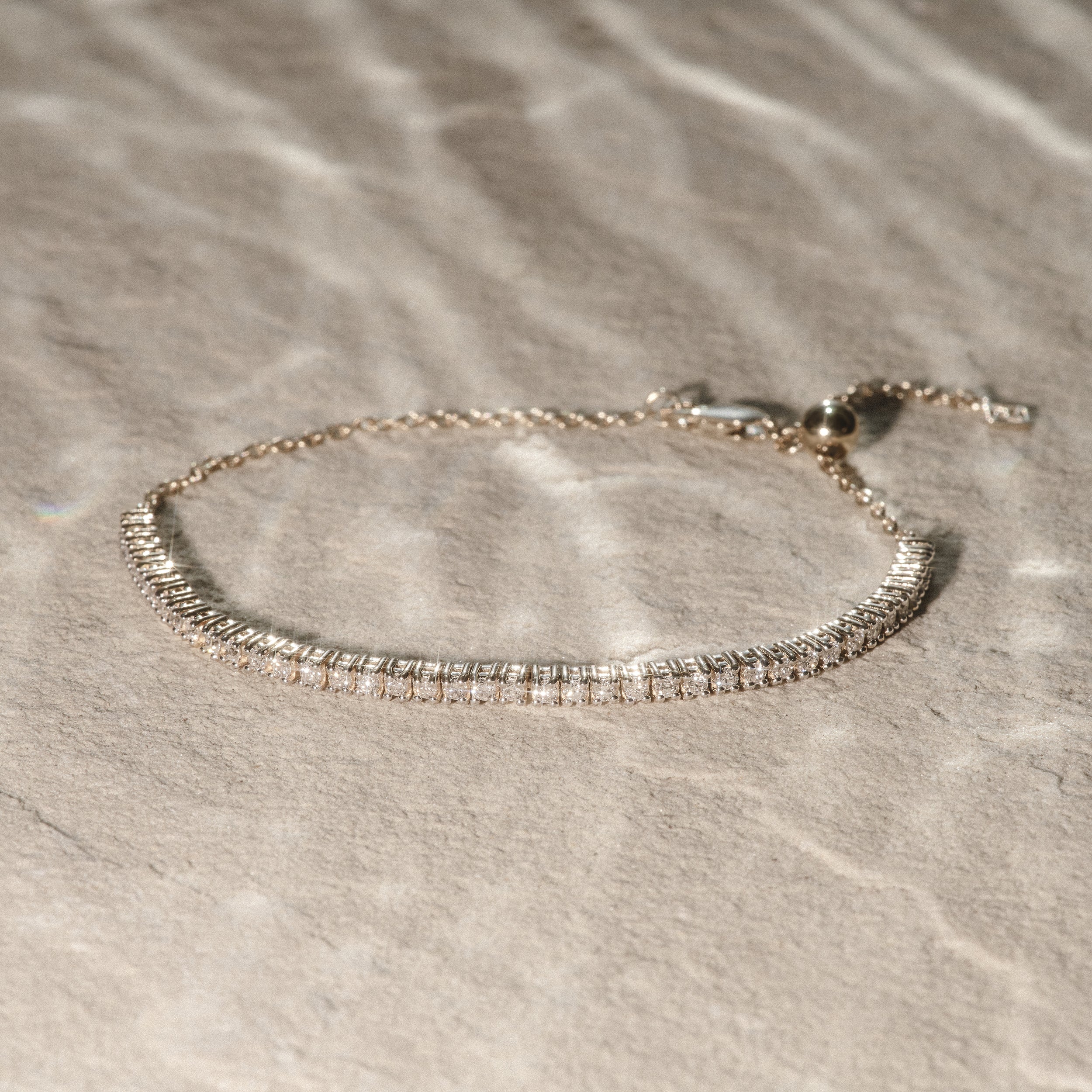Adjustable Lab Diamond Tennis Bracelet 0.50ct in 925 Silver